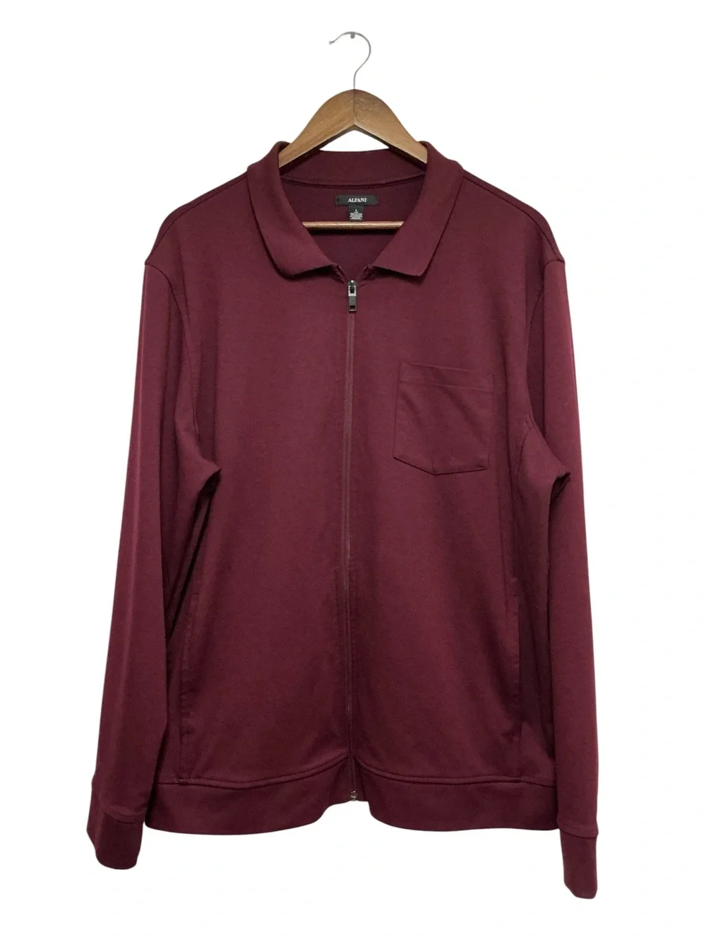 Alfani Men's Knit Shirt Jacket Maroon Size Large